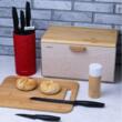 Set 5 cutite de bucatarie, curatator de fructe si legume, inox, negru, Klausberg