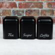 Set de 3 recipiente, negre pentru cafea, ceai, zahar, Klausberg