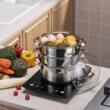 Set de 4 piese, oala pentru fiert cu abur, inox, diametru 20 cm, capacitate 3.1 litri, Klausberg