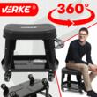 Taburet, scaun pentru atelier cu sertar si maner negru, 35x25cm 135kg, Verke