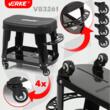 Taburet, scaun pentru atelier cu sertar si maner negru, 35x25cm 135kg, Verke