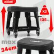 Taburet, scaun pentru atelier cu sertar si maner negru, 35x25cm 135kg, Verke