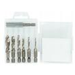 Set 6 burghie combinate pentru gaurire si filetare in metal, M3-M10, prindere hexagonală 1/4", prelungitor inclus, Verke