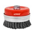 Perie sarma tip cupa, cu toroane, otel, 100mm, M14, pentru polizor, Verke