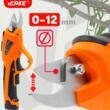 Foarfeca electrica cu acumulator pentru curatarea arbustilor, florilor, copacilor, plantelor, latime de taiere 12 mm,  3.6V 1.5Ah, Verke