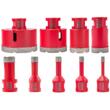 Set carote diamantate, 6-68 mm, HEX, M14, 9 piese, Red Technic