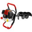 Motoburghiu de pamant pe benzina cu 3 burghie, motor in 2 timpi, 6 CP, Red Technic