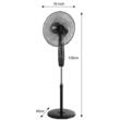 Ventilator de picioare, 40 cm, negru, Klausberg