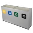  Cos de gunoi pentru colectare selectiva, sticla, hartie, plastic, deseuri mixte, 4x60 l, gri, PowerX
