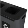 Cos de gunoi pentru colectare selectiva, hartie, plastic, deseuri mixte, 3x60, otel galvanizat, negru, PowerX