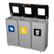 Cos gunoi colectare selectiva 3x70l, pentru hartie, plastic, deseuri mixte, gri, PowerX