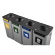 Cos gunoi pentru colectare selectiva 4x70l, sticla, hartie, plastic, deseuri mixte, gri, PowerX