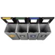 Cos gunoi pentru colectare selectiva 4x70l, sticla, hartie, plastic, deseuri mixte, gri, PowerX