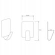 Set 3 agatatori cuier autoadezive, dreptunghiulare, inox, Sepio