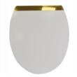 Capac de WC alb-auriu, inchidere silentioasa, duroplast, 37,5x42 cm,model 203, Sepio