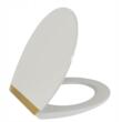 Capac de WC alb-auriu, inchidere silentioasa, duroplast, 37,5x42 cm,model 203, Sepio
