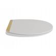 Capac de WC alb-auriu, inchidere silentioasa, duroplast, 37,5x42 cm,model 203, Sepio