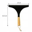 Racleta pentru geam cabina de dus, cu maner din lemn, 24x23x5 cm, neagra, Sepio