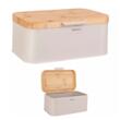 Cutie pentru paine, bej, cu capac din bambus, 30 × 20 × 14 cm, Kinghoff