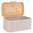 Cutie pentru paine, bej, cu capac din bambus, 30 × 20 × 14 cm, Kinghoff