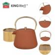 Ceainic din fonta cu strecuratoare, interior emailat, 1l, ruginit cu sclipici, elemente aurii, Kinghoff