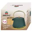  Ceainic din fonta cu strecuratoare, interior emailat, 1l, verde cu sclipici, elemente aurii, Kinghoff