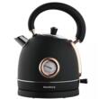 Ceainic, fierbator electric cu termometru, otel inoxidabil, negru/auriu roz 1,8 l, 1850-2200 W, Klausberg
