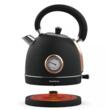Ceainic, fierbator electric cu termometru, otel inoxidabil, negru/auriu roz 1,8 l, 1850-2200 W, Klausberg