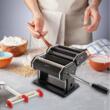  Masina de facut paste, manuala, otel, 15cm, neagra, Kinghoff