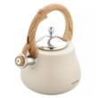 Ceainic, fierbator cu fluier, otel inoxidabil, bej cu elemente asemanatoare lemnului, 2,8 l, Klausberg