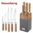  Set de cutite 6 piese, cu bloc de salcam, otel inoxidabil, Klausberg