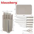  Set de cutite 8 piese, cu tocator si suport pentru prosoape, bej, Klausberg