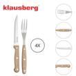 Set pentru friptura si gratar, 8 piese, otel inoxidabil, lemn, Klausberg