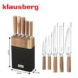 Set de cutite 6 piese, cu bloc de salcam, otel inoxidabil, Klausberg
