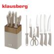  Set de cutite 8 piese, cu bloc de salcam, otel inoxidabil, Klausberg