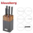 Set de cutite 6 piese, cu bloc de salcam, otel inoxidabil, Klausberg