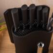Set de cutite 8 piese cu suport, negru, otel inoxidabil, Klausberg