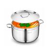 Oala cu capac din inox, 22 x 12 cm, capacitate 4 litri, compatibila cu toate tipurile de aragaz, Korkmaz