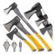 Set 3 topoare pentru tamplarie si despicat lemne cu coada din fibra, 400 – 2000 g, Powermat