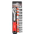 Set chei tubulare 1/2", CR-V cu clichet 72T și extensie, 12 piese, Verke