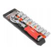 Set chei tubulare 1/2", CR-V cu clichet 72T și extensie, 12 piese, Verke