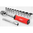 Set chei tubulare 1/2", CR-V cu clichet 72T și extensie, 12 piese, Verke