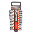 Set chei tubulare 1/2", CR-V cu clichet 72T, 19 piese, Verke
