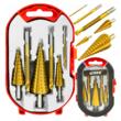 Set burghie in trepte, conice si burghie pentru frezat, otel HSS 4241, 6 piese, Verke