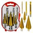 Set burghie in trepte, conice si burghie pentru frezat, otel HSS 4241, 6 piese, Verke