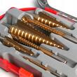 Set burghie in trepte, conice si burghie pentru frezat, otel HSS 4241, 6 piese, Verke