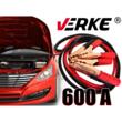 Set cabluri profesionale pentru incarcare, pornire auto, curent de pornire 600 amperi, lungime cablu 2.5 metri, Verke