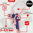 Pistol pneumatic pentru vopsit, HVLP, duze 1.4 mm 1.7 mm, capacitate rezervor 600 ml, Verke