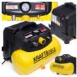 Mini compresor portabil pentru aer fara ulei, capacitate rezervor 6 litri, 1.2 Kw, 8 bari, debit 180 l/min, Kraft
