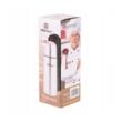 Termos din inox argintiu cu pereti dubli, capacitate 350 ml, husa de protectie neagra, Kinghoff
